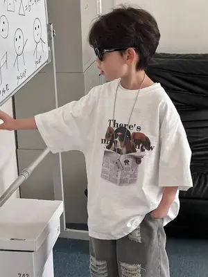Boys White Graphic T-Shirt Short Sleeve 2025