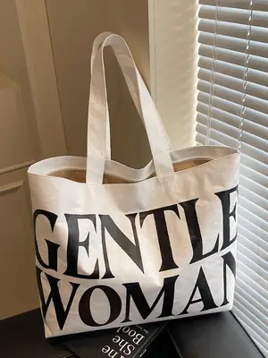 Gentle Woman Printed Large Capacity Tote Bag