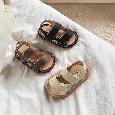Baby Shoes 6-12 Months Female Baby Calling Shoes Boys Toddler Shoes 1-2 Years Old Soft Sole Non-Slip Beach Sandals