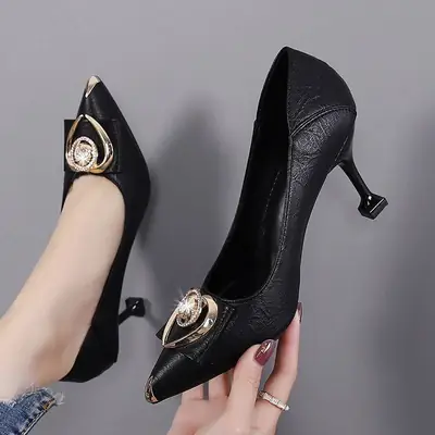 Women's Rhinestone Stiletto High Heels Beige