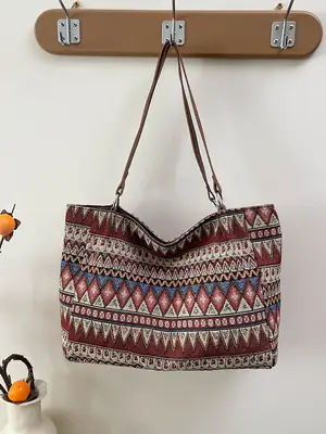 Ethnic Patterned Women's Shoulder Bag 2025