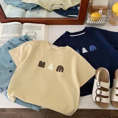 Boys Navy Cotton Short Sleeve T-Shirt 2025