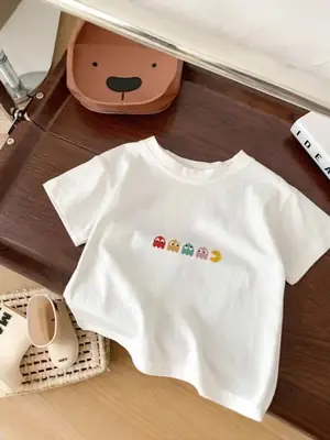 Pure Cotton Kids White Summer T-Shirt Short Sleeve
