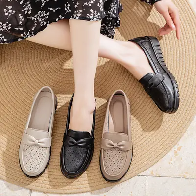 Women's Genuine Leather Summer Sandals Middle-aged Plus Size