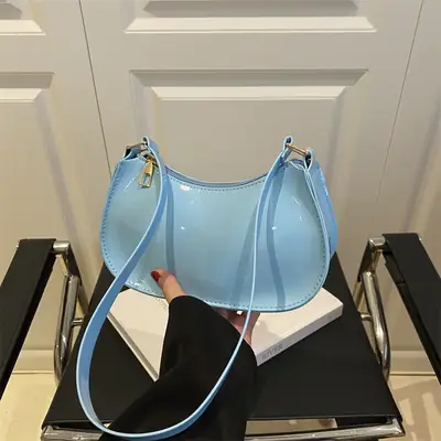 2025 Light Blue PU Shoulder Bag for Women