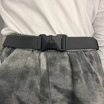 Men's Quick Release Elastic Belt with Alloy Buckle