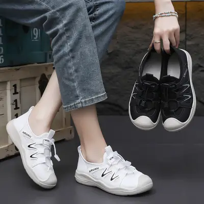 Women Airbrush White Slip-on Casual Shoes
