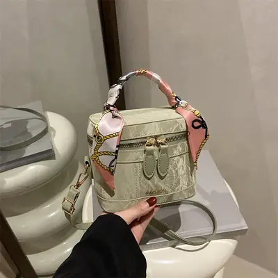 Vintage Textured Silk Scarf Bag for Women