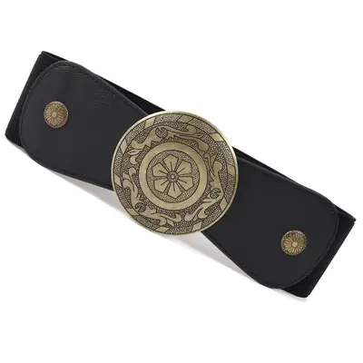 Metal Round Buckle Belt for Women Vintage Coat Belt