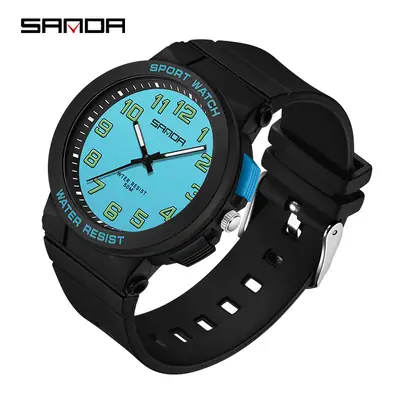 Sanda Sport Watch Water Resistant Black Blue Analog