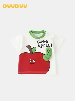 Children's Cotton T-Shirt White Summer Boys Short Sleeve