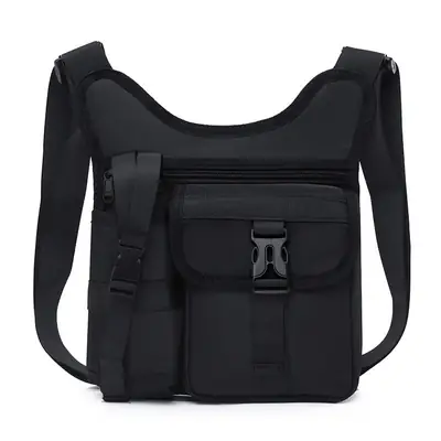 Black Adjustable Crossbody Bag for Men