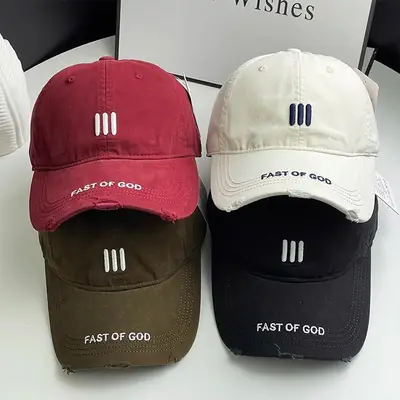 2025 New Style Hole Letter Embroider Soft Top Baseball Cap for Women
