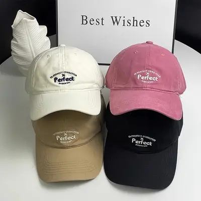 Women White Embroidered Baseball Cap Perfect Condition