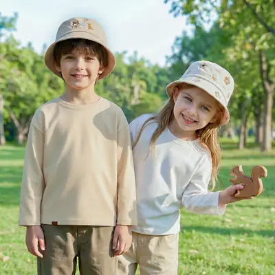 Baby Long Sleeve T-Shirt Beige Spring Autumn Kids Top