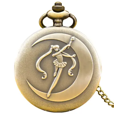 Silver Anime Sailor Moon Pattern Hanging Watch