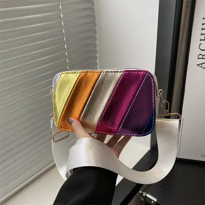 Korean Style Stripe Crossbody Bag for Women