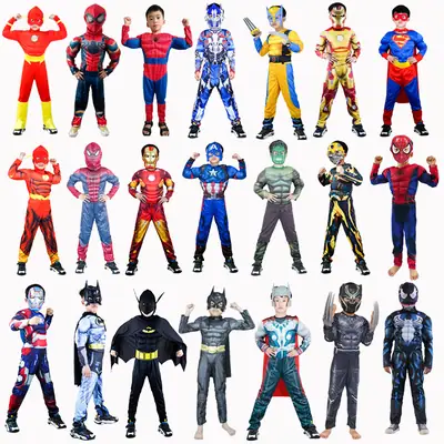 Halloween Avengers Spider-Man Hulk Captain America Clothes Kids Costumes Cross Border
