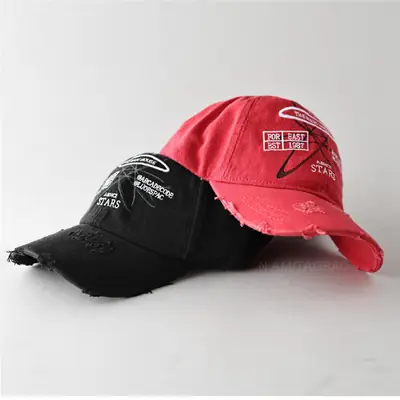 Red American Letter Embroidered Baseball Cap for Men Women
