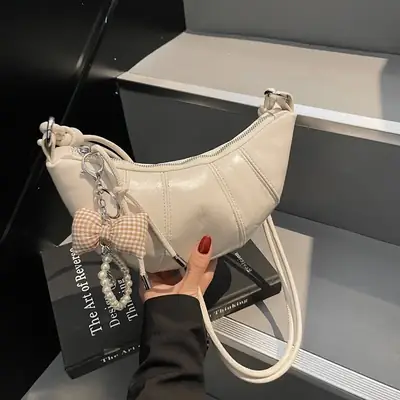 Women's Korean Style Shoulder Bag with Bow Decor