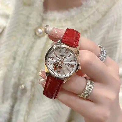 Women's Green Quartz Watch with Diamond Bracelet
