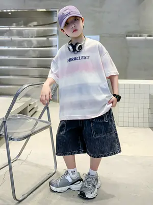 Summer Boys Denim Shorts & T-Shirt Set