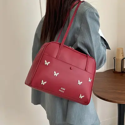 Red Butterfly Shoulder Bag for Women 2025 New Arrival