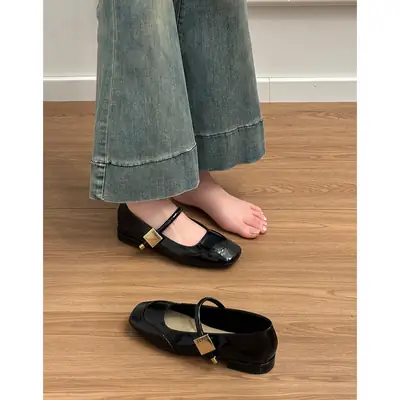 Red Mary Jane Shoes for Women, Small, Leather, 2024