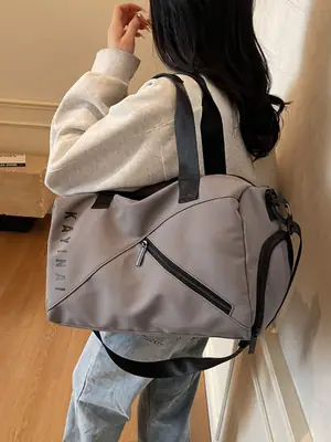 Large Capacity Fitness Sports Shoulder Bag Grey