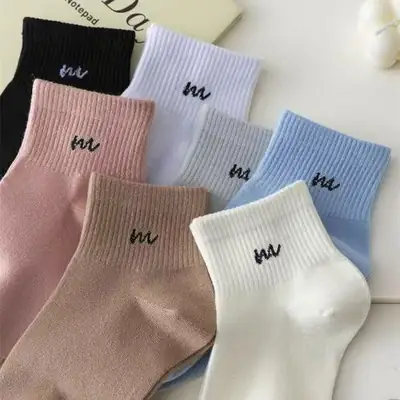 Women's Spring and Summer Thin Socks, Sweat-Absorbent, Breathable, Simple and Versatile Sports Socks, Student Socks, Zhuji Socks
