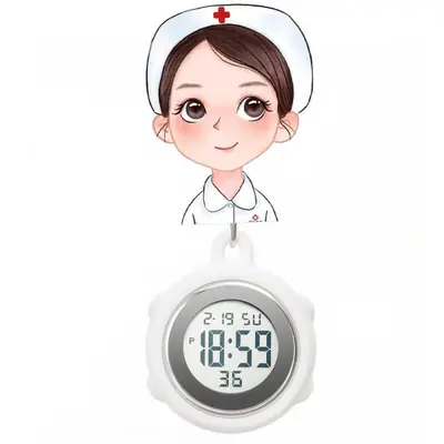 Telescopic Electronic Digital Nurse Watch with Flower Hook