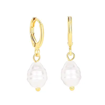 Faux Pearl Earrings for Women Gold Plated Daily Wear