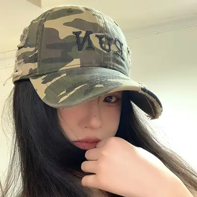 Women Camo Cap with "NANA" Embroidery 2025 Spring Summer
