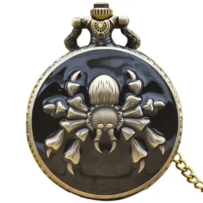 Retro Large Pocket Watch Black Scorpion Design