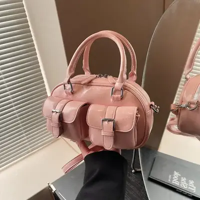 Pink Hand-Carry Multi-Pocket Travel Bag for Women