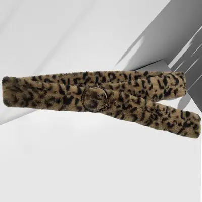 Men's Leopard Print Faux Fur Waist Belt