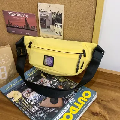 Men's Yellow Crossbody Phone Bag with Adjustable Strap