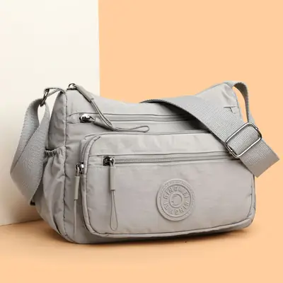 Light Gray Water-Proof Crossbody Bag for Women