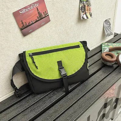 Men's Green Crossbody Bag Casual 2026 Street Fashion