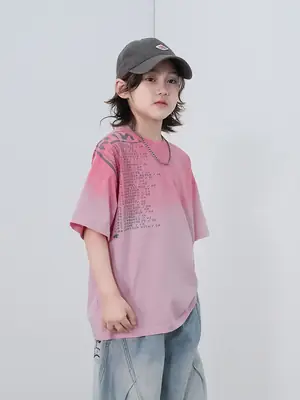 Boys Pink Cotton T-Shirt Summer 2026