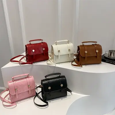 Women's 2025 Spring Shoulder Crossbody Bags Red White Brown Pink Black
