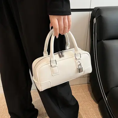 Women's White Leather Shoulder Crossbody Bag 2025