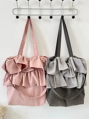 Korean Style Ruffled Shoulder Bag for Students & Travel