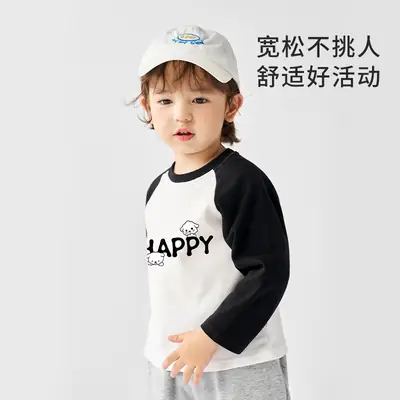 Children's Long Sleeve T-Shirt White Black Cotton Baby Boys Top