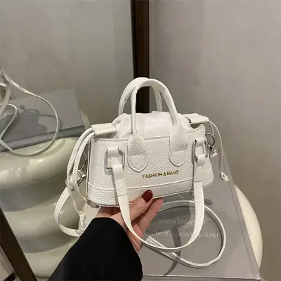 White Vintage Mini Crossbody Bag for Women 2025