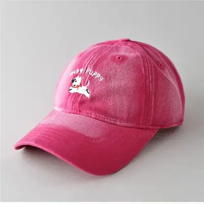 Gray Dizzy Letter Puppy Cap for Men Women
