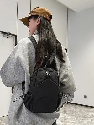 Black Casual Crossbody Backpack for Women 2025