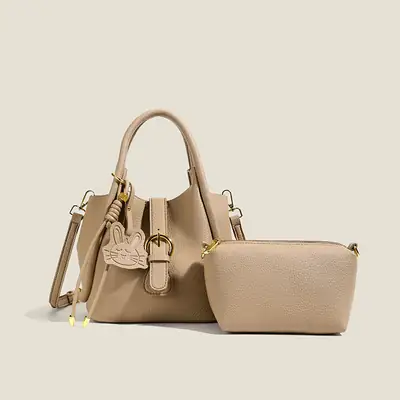 Light Luxury Women's 2-Piece Handbag Set Beige