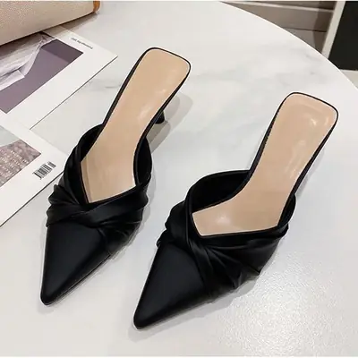 Women's Beige Stiletto Mules 2025
