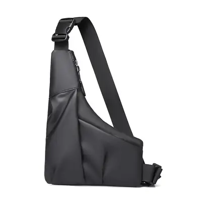 Black Triangle Crossbody Bag for Men